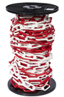 6mm RED & WHITE Plastic Link Chain x 30mtr Reel