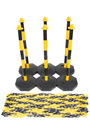 Yellow & Black Plastic Chain Post Set (x6) with 15mtrs of Chain