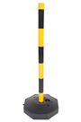 Yellow and Black Plastic Safety Post with base