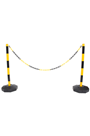 Yellow & Black Plastic Chain Post Set (x2) with 3mtrs of Chain