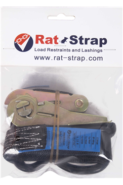 Rat-Strap 400kg Straps/ Ratchet Lashing x 4mtr c/w "S" Hooks RAT-STRAP-400KG