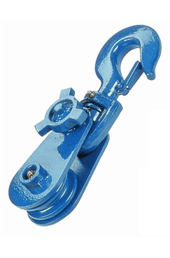 8Tonne Snatch Pulley Block For 20-22mm 6" Diameter Sheave Wire Rope (Hook Attachment) SBLH8/6