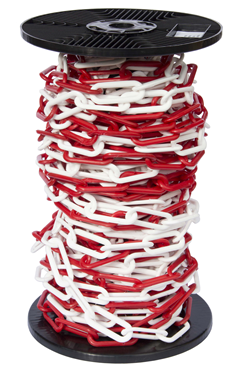 6mm RED & WHITE Plastic Link Chain