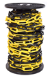 10mm YELLOW & BLACK Plastic Link Chain x 20mtr Reel